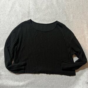 SHEIN Soft Black Ribbed Cropped Sweater